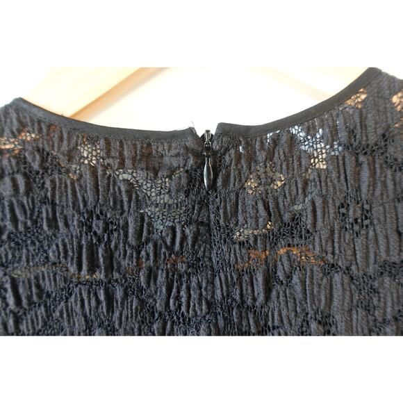 Manoush Dress Womens 8 Black Lace Polka Dot Maxi Long Sleeve Stretch Tulle Goth - Picture 6 of 12